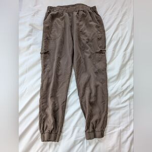 Olive Green Light Fabric Cargo Joggers